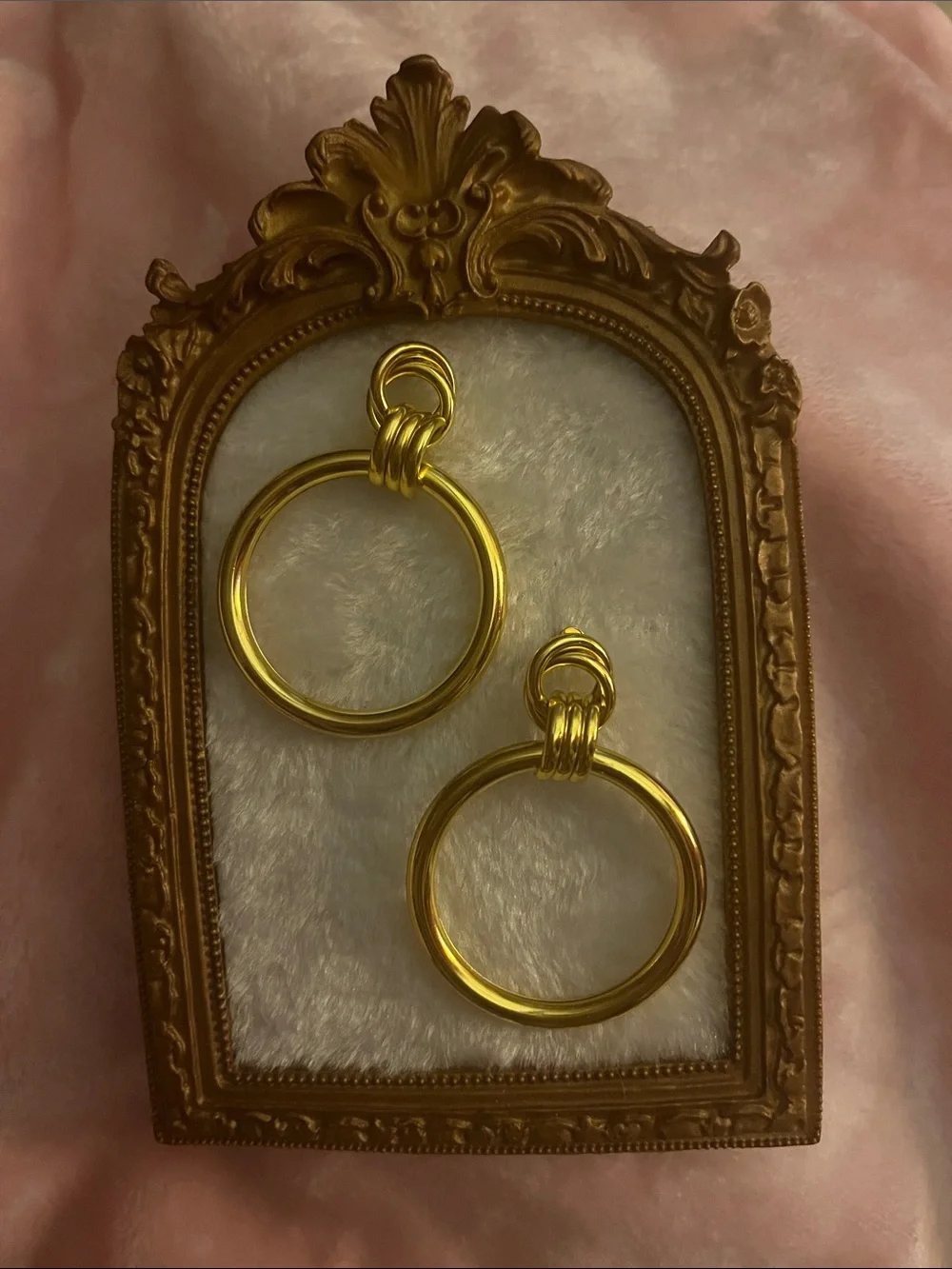 Gold Hoop Drop Earrings - Elegant Women Jewelry